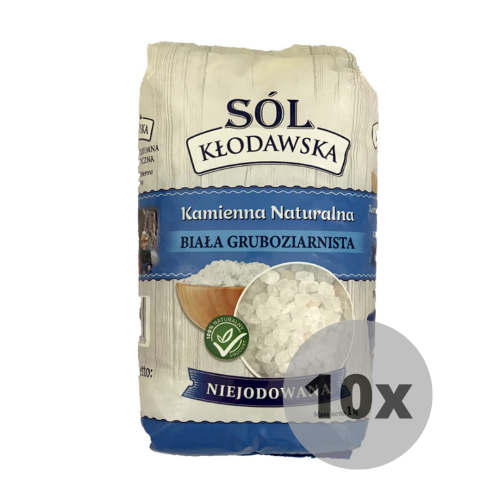 Sól Kłodawska biała gruboziarnista niejodowana zgrzewka 10x1kg | Kopalnia soli Kłodawa